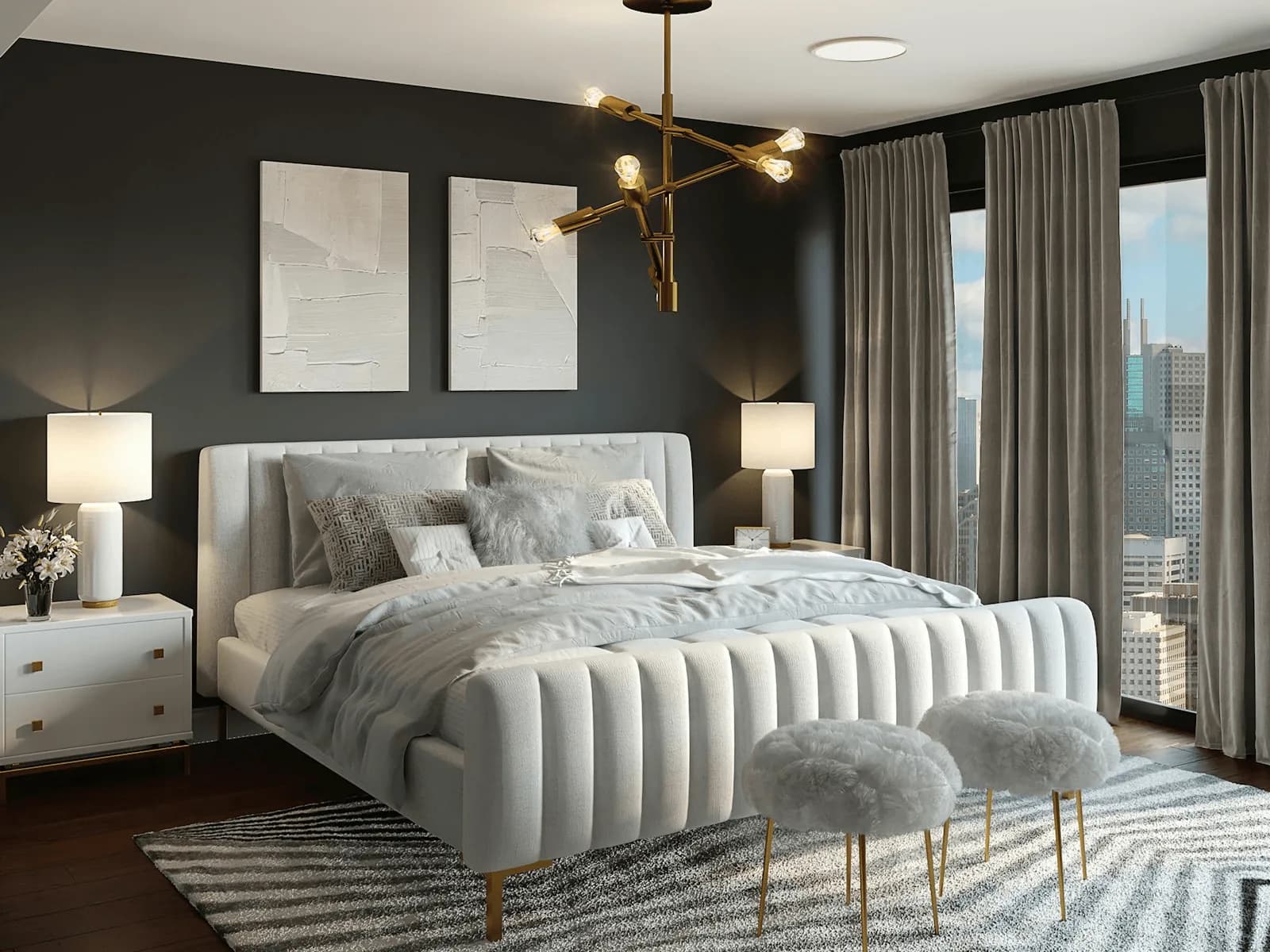 Close-up of the Chelsea Storage Bed deep-buttoned velvet headboard