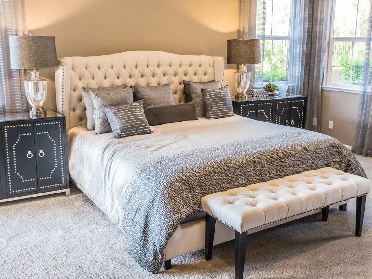 The Chelsea Storage Bed in a styled London bedroom