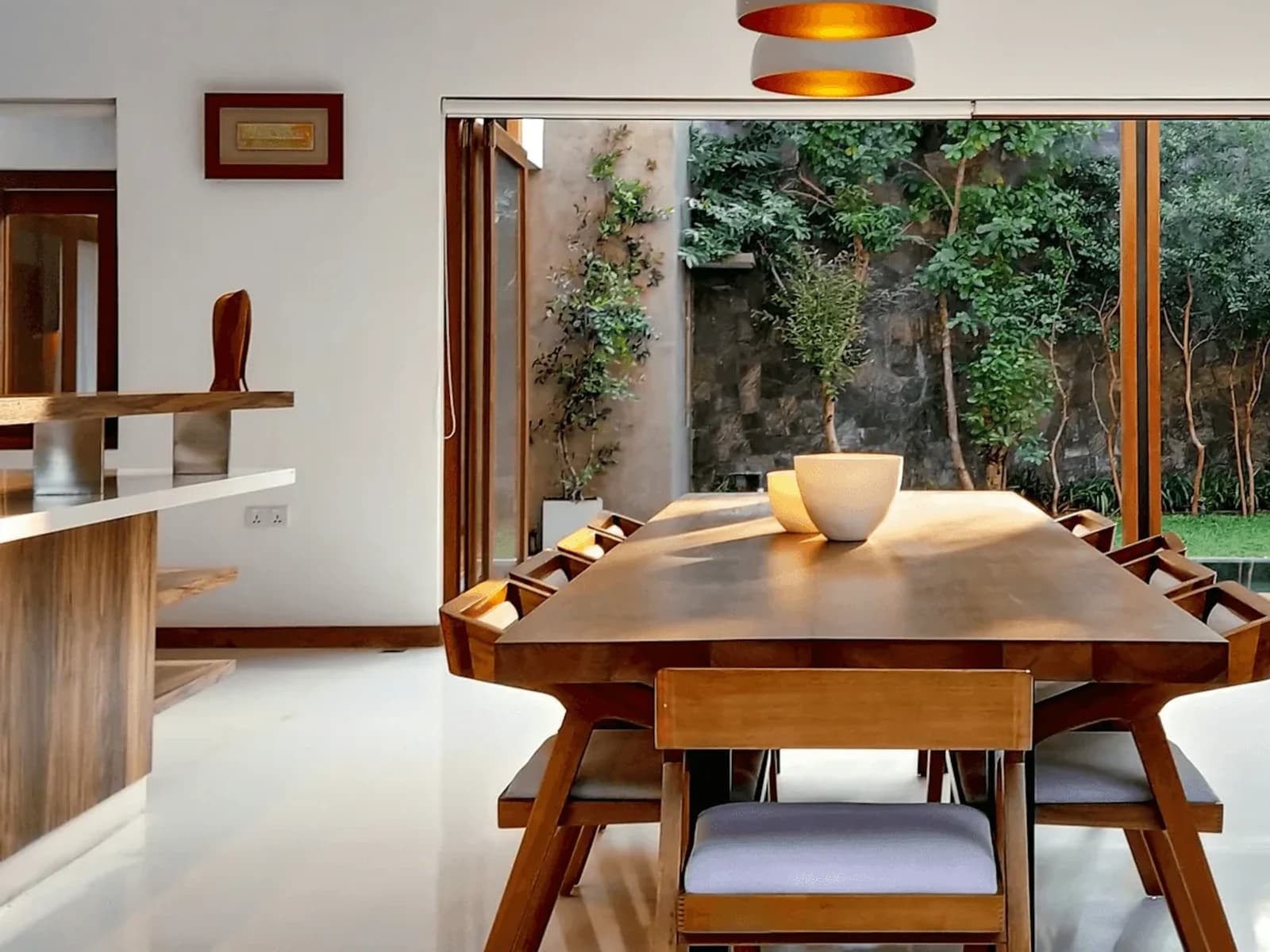 The Hampton Dining Table set for Sunday lunch with eight place settings